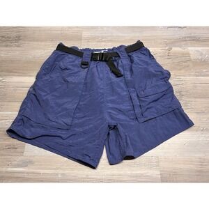 Pro Spirit Mens Nylon Hiking‎ Shorts Mesh Lined Belted Size M Blue Lightweight